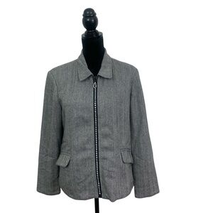 Christine Alexander Vintage Women’s L Preppy Gray Herringbone Old Money Jacket